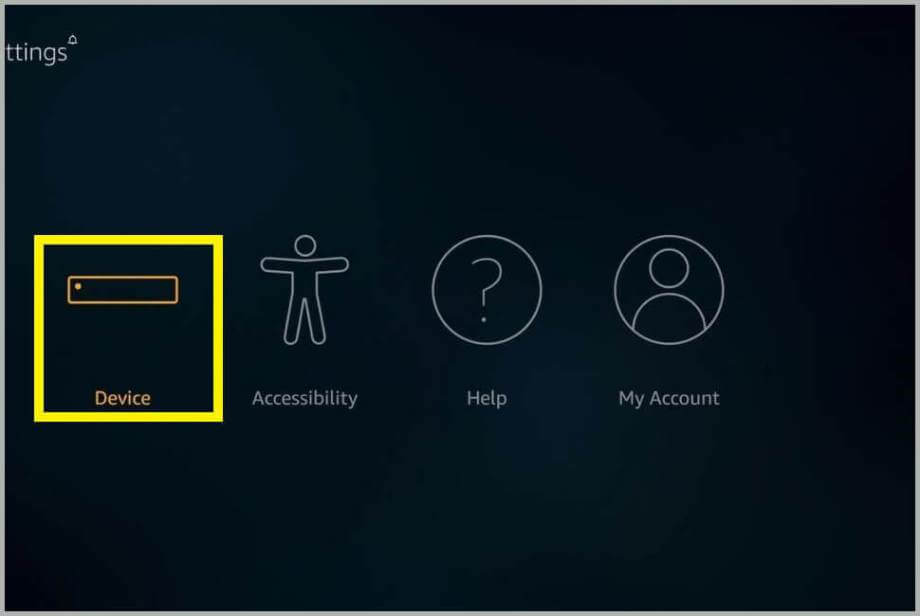 device option in fire tv settings