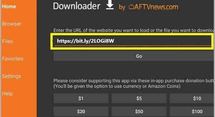 entering unlockmytv apk download URL