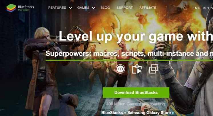 Bluestacks web page home