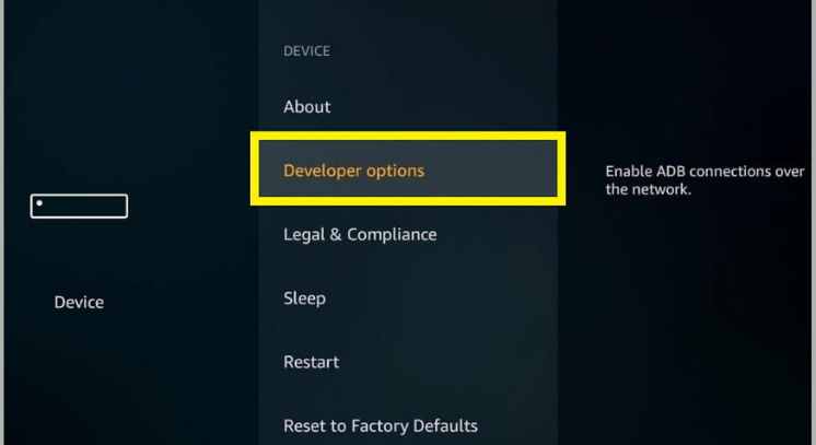 developer options menu