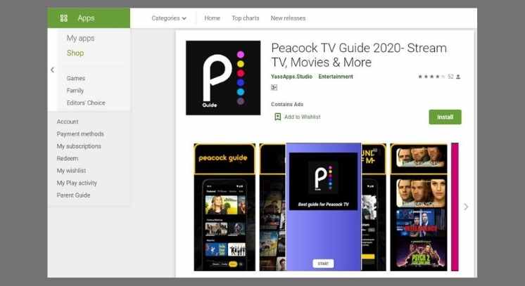 peacock tv Apk on Google Play Store
