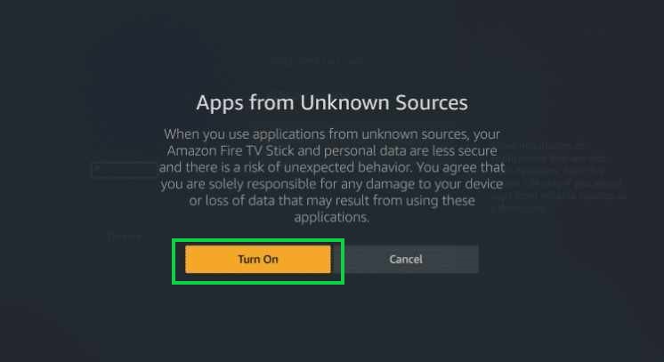 turning on apps from unknown sources of Firestick