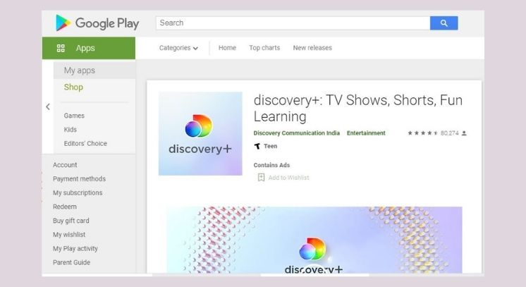 Discovery Plus App on Android