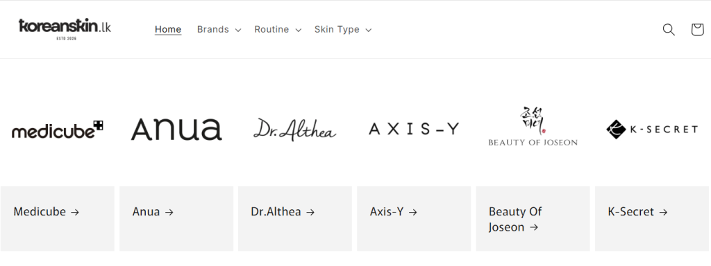 koreanskin.lk authorised brands